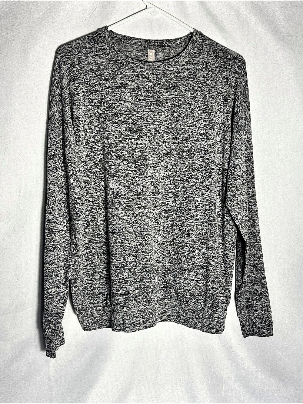 Athleta Mindful Pullover Heather-Gray Marled Knit Long Sleeve Top